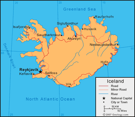cities map of iceland
